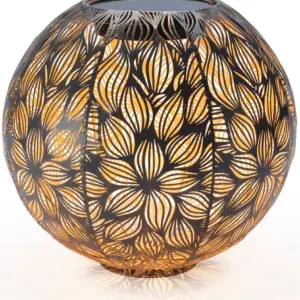 Solar und USB Laterne Ball Flora | 1LED ww, 1LED kw, Ø 30 cm grey | Indoor & Outdoor