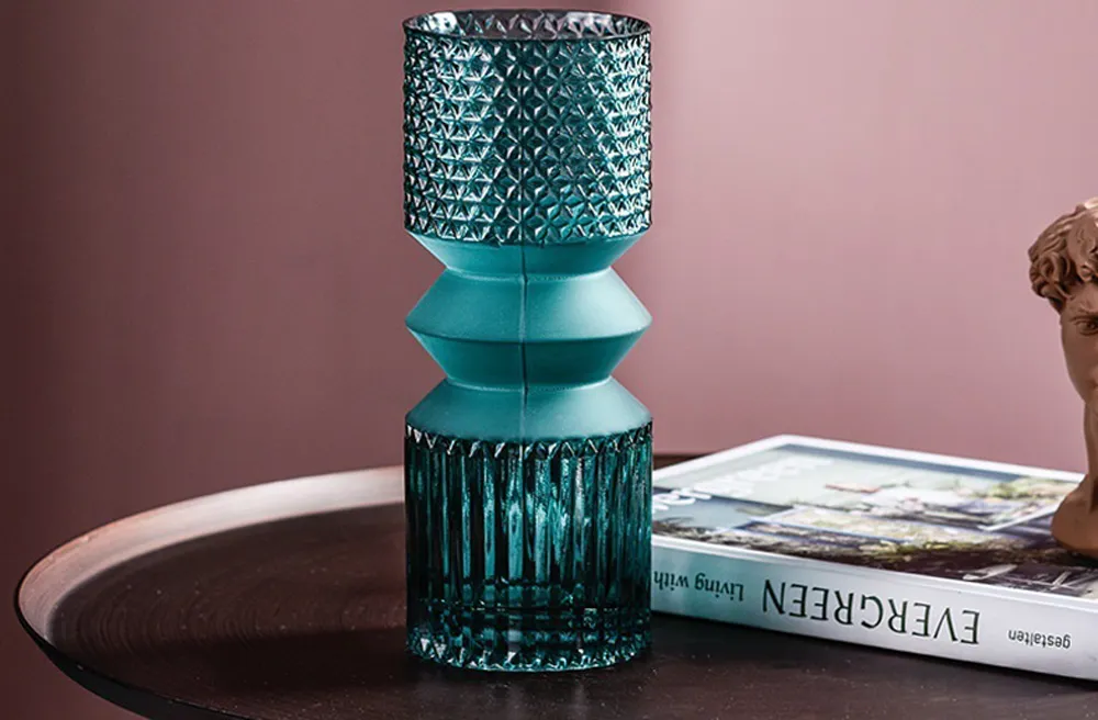 Vase turquoise | Glas 10×25 |