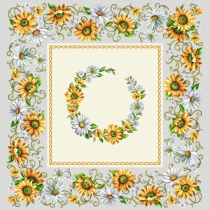 Decke 100/100 | Sonnenblumen Gobelin | 75% PES/22% CO/3% Polyacryl