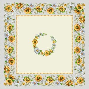 Decke 140/140 | Sonnenblumen Gobelin | 75% PES/22% CO/3% Polyacryl