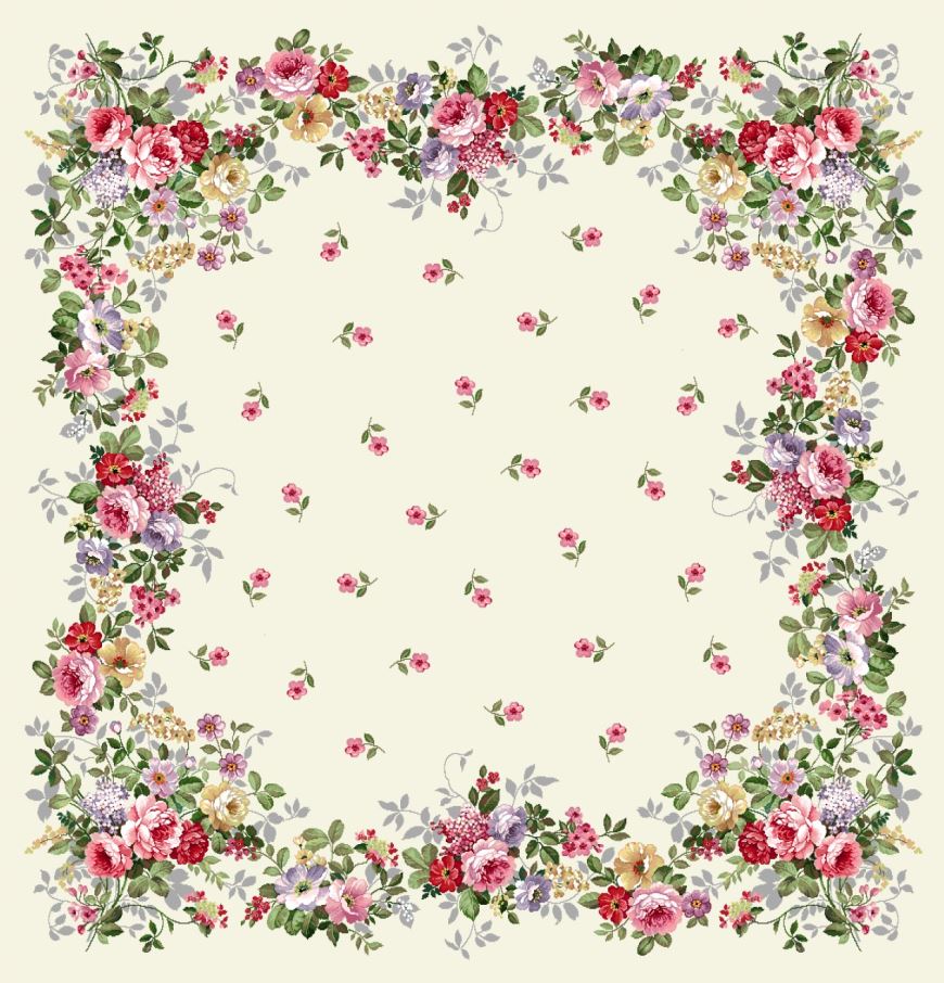 Decke 100/100 | Gobelin Blumen | 75% PES/22% CO/3% Polyacryl