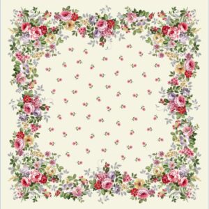 Decke 140/140 | Gobelin Blumen | 75% PES/22% CO/3% Polyacryl