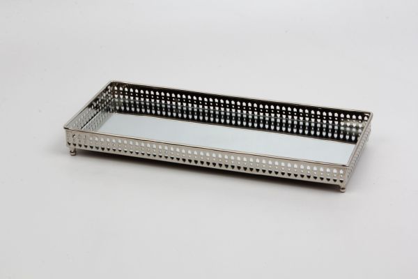Tablett Nickel | mit Spiegel |