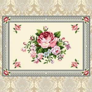 Platzset 50/40 | Gobelin Rosen creme | 75% PES/22% CO/3% Polyacryl