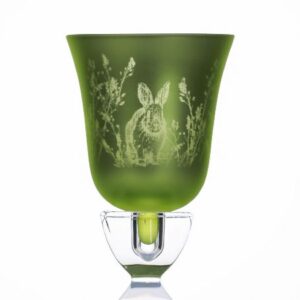 Glasaufsatz Hase | grün, Glas |