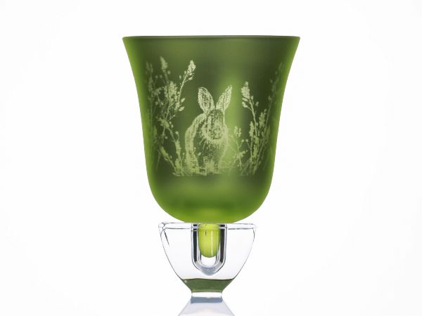Glasaufsatz Hase | grün, Glas |