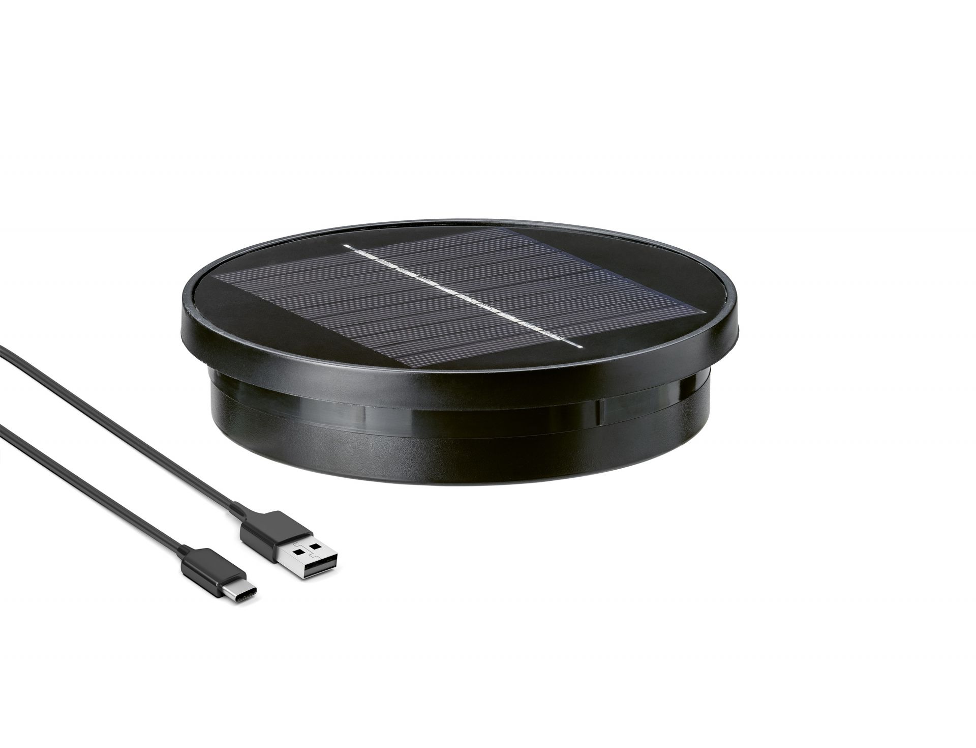 Panel black USB 2000mAh | with USB Cable / 2 LED ww & kw | indoor&outdoor