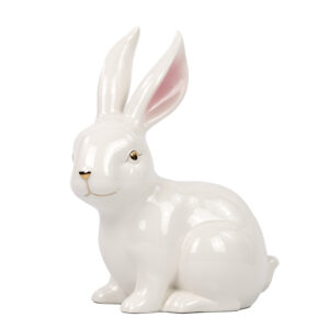 Hase weiß sitzend | Porzellan L |