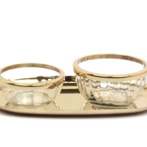 Schalenset für Nüsse | Messing, Glas |