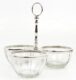 Schalenset für Nüsse | Messing vernickelt, Glas |